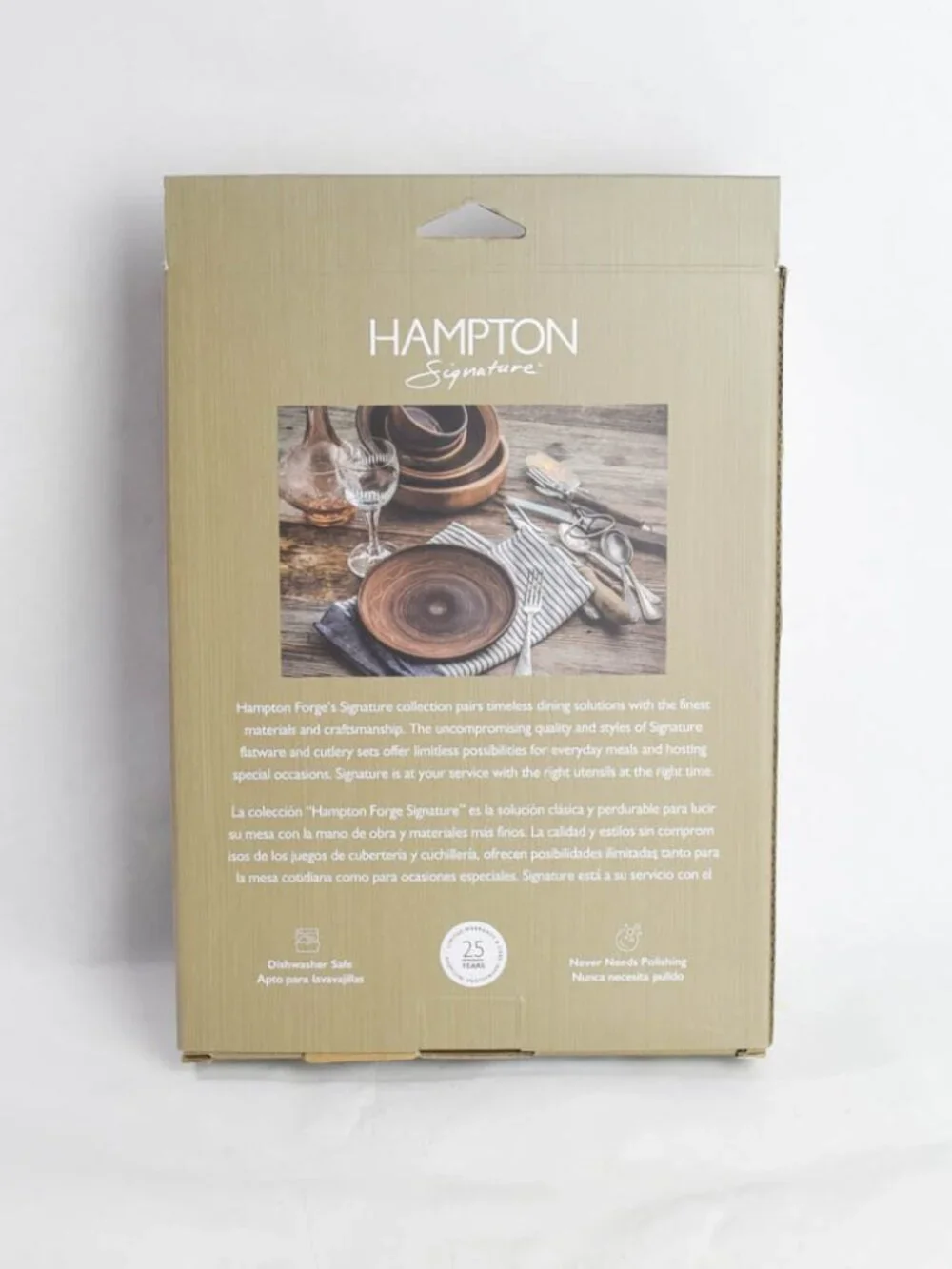 Hampton Signature Modern Vintage Flatware 4 Large Dessert Spoons Antique Silver